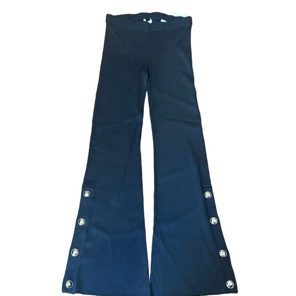 NWT GOOD AMERICAN Plaited Rib Flare pull on Pants SIZE 4 STRETCH retro chic - Picture 8 of 16